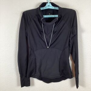 Athleta Womens Jacket Sz XS Long Sleeve Soft 1/2 Zip Black Running Excellent